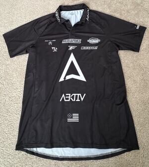 Aektiv XL Black Motocross Racing Polo Jersey MotoSport Team Performance Shirt